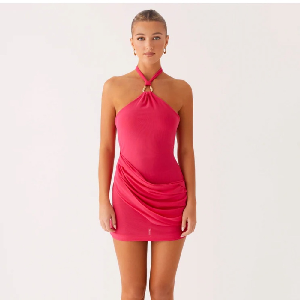 [ Peppermayo Fuchsia Halter Mini Dress ]